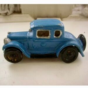 Vintage, Blue Cast Iron Classic 1920s Automobile